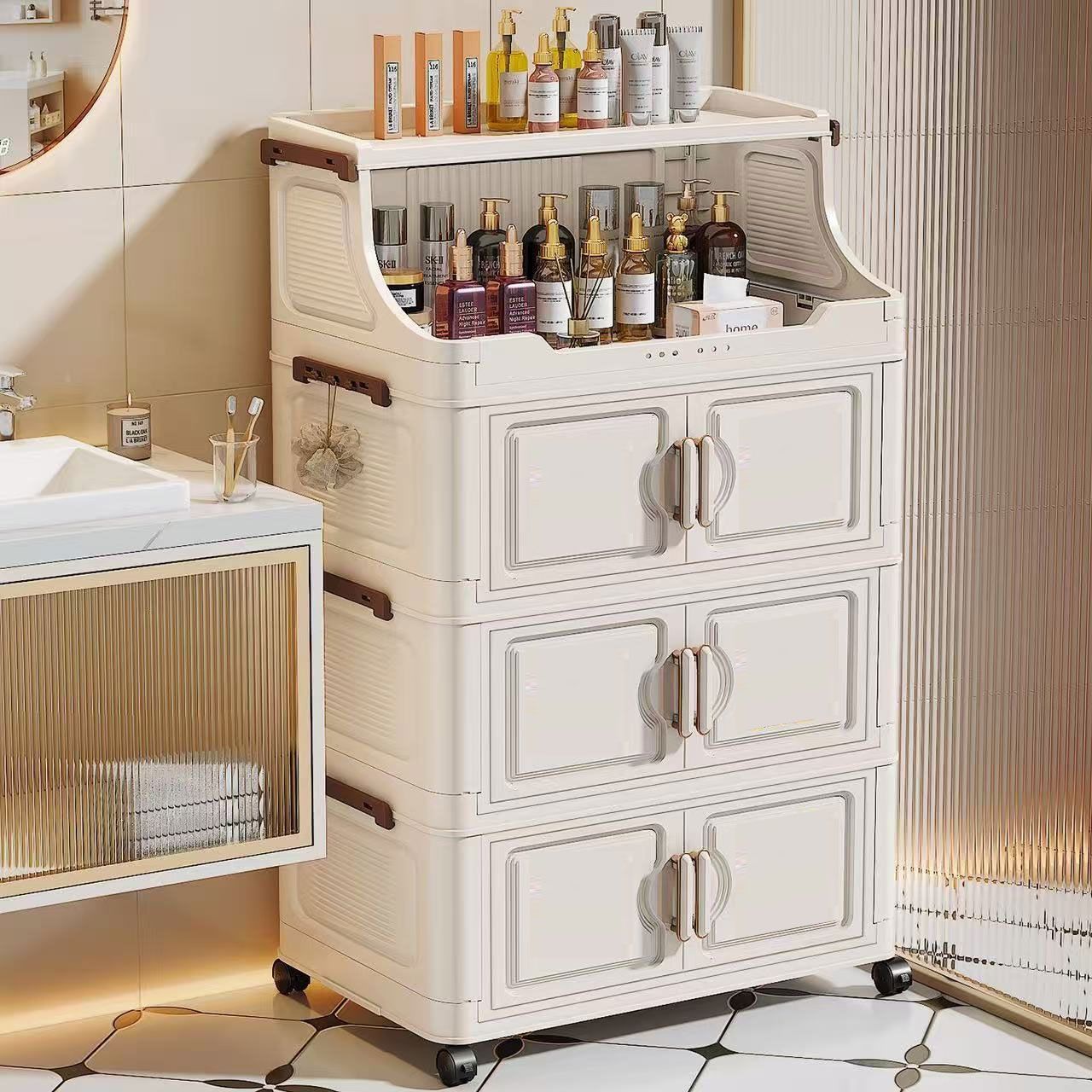 Baby Nursery Shelves - Baby Feeding Station Storage Cart –