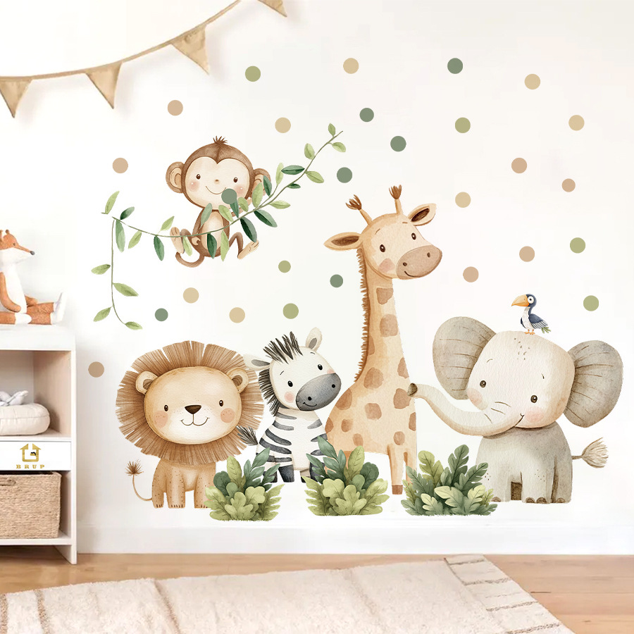 Baby Nursery Elephant - Boho Forest Animals Wall Stickers for