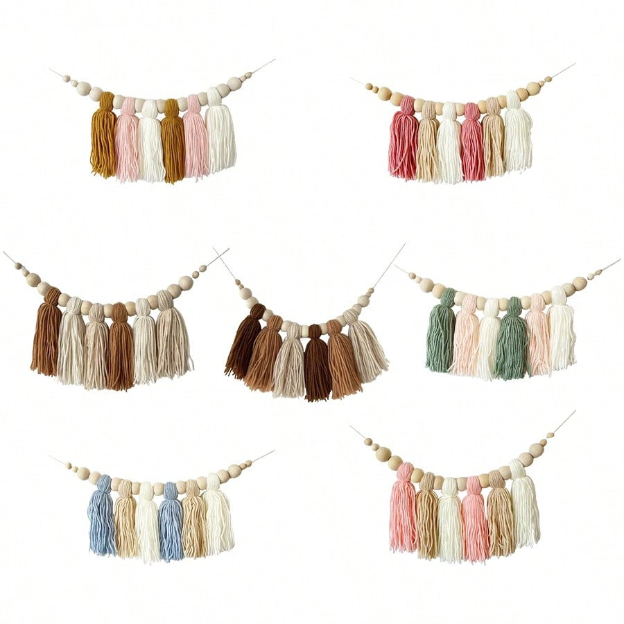 Baby Nursery Garland - Boho Cotton Tassel Garland Wall Decoration