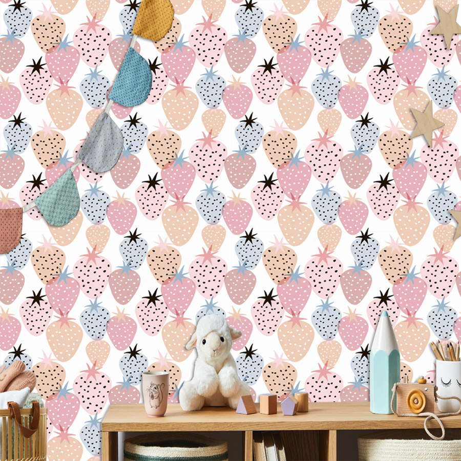 Baby Nursery Water - 12+ Cute Nursery Strawberry Pattern Wallpaper