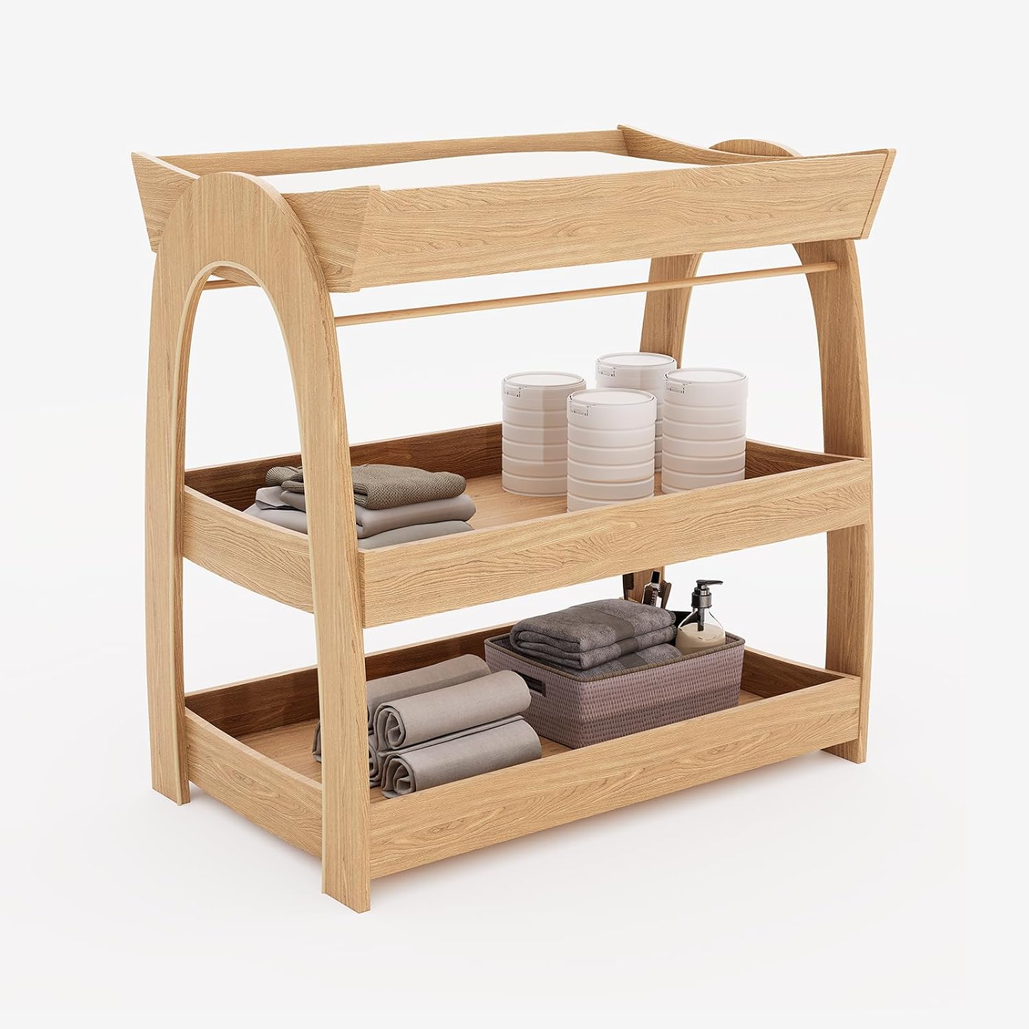 Baby Nursery Shelves - Baby Changing Table, Wood Diaper Changing