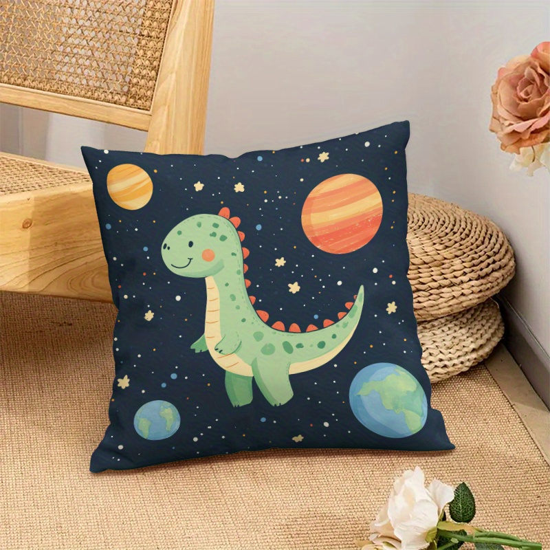 Baby Nursery Cushion - Cute Dinosaur Space Planets Cushion Cover