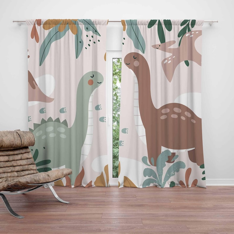 Baby Nursery Curtains - Dinosaur Nursery Curtains Dino Kids Bedroom