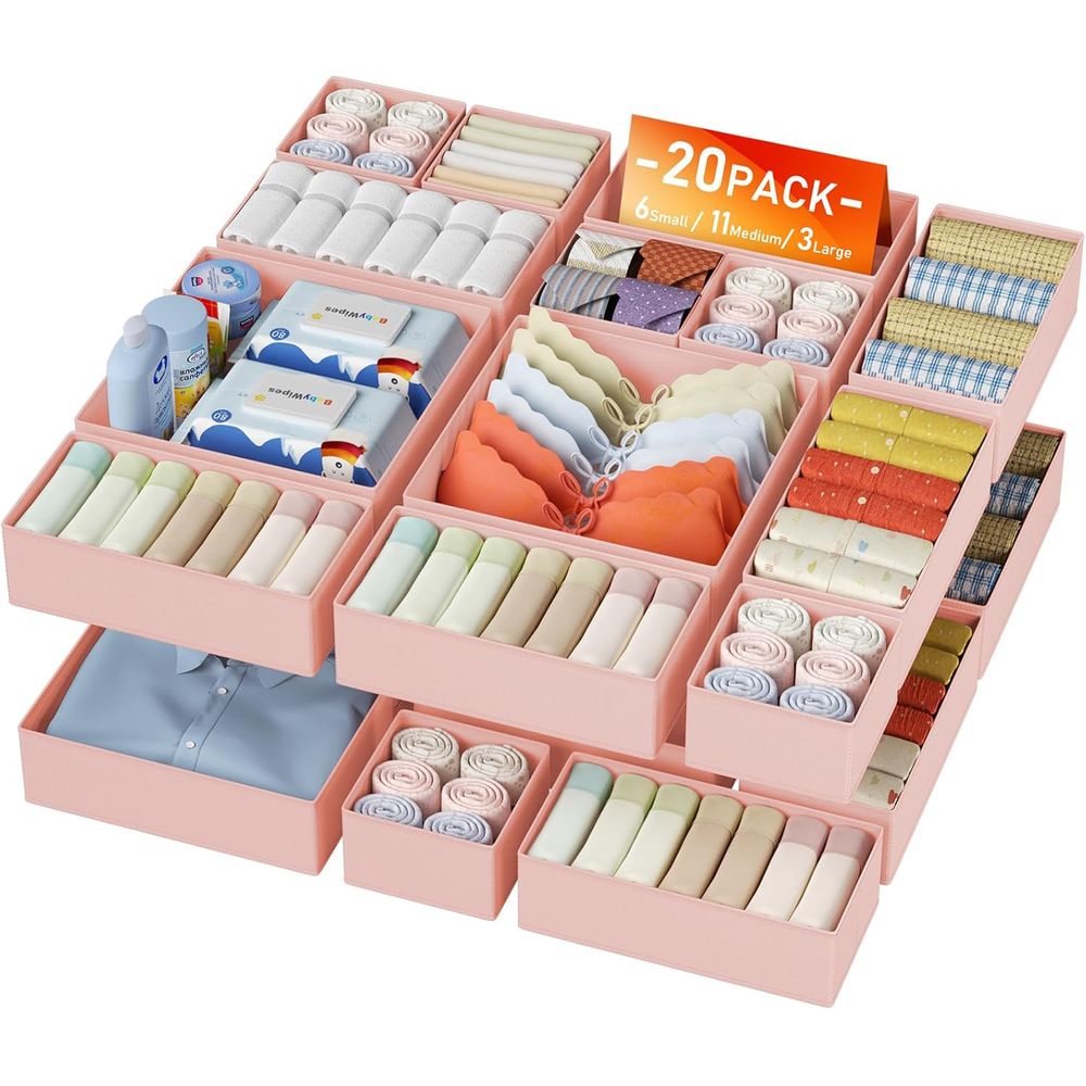 Baby Nursery Drawers - Organizer Clothes 20 Pack - Collapsible