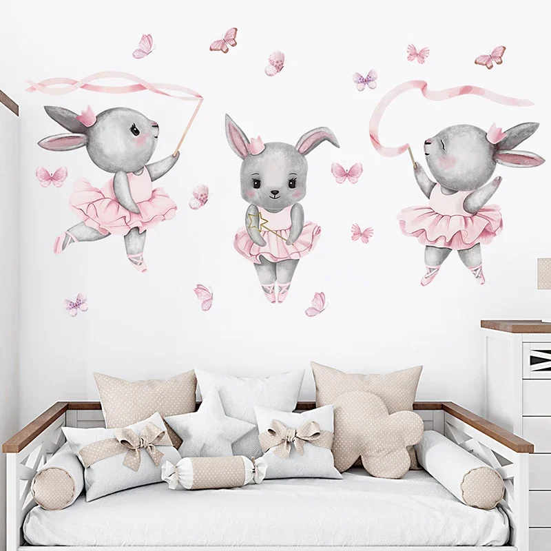 Baby Nursery Water - Hand-paint Ballet Bunny Rabbit Dancer Cute