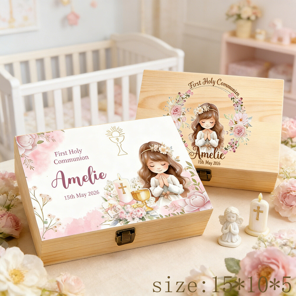 Baby Keepsake Box - Personalized Baptism Keepsake Box for Baby