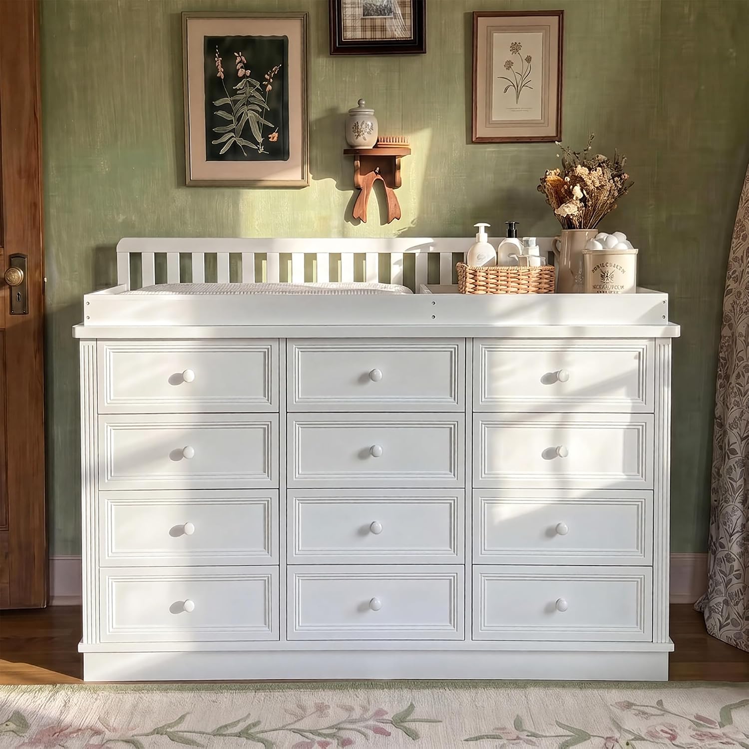 Baby Nursery Drawers - Baby Changing Table Dresser, 100% Solid