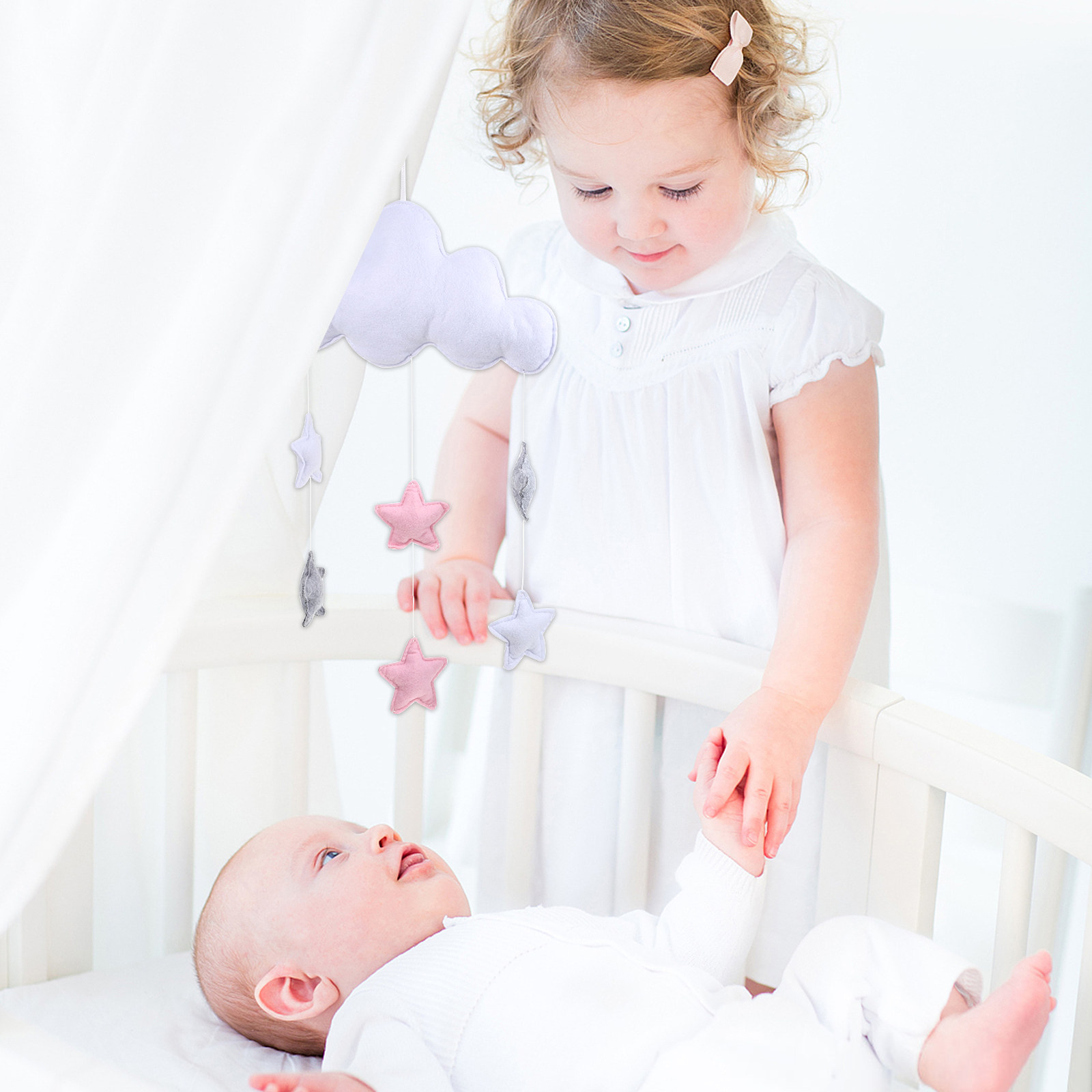 Baby Nursery Garland - 2Pcs Cloud Raindrop Hanging Decorations Adorable