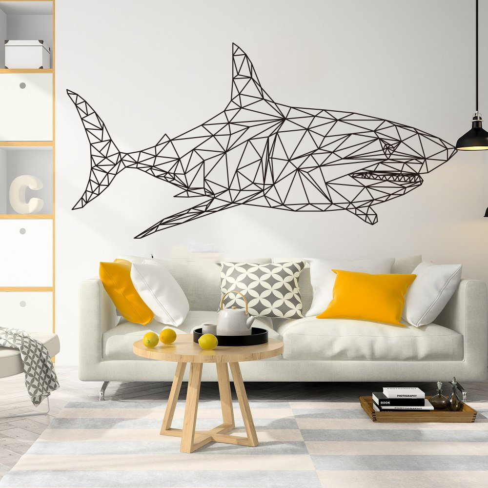 Baby Nursery Under The Sea - Geometric Shark Whale Fish Ocean Wall