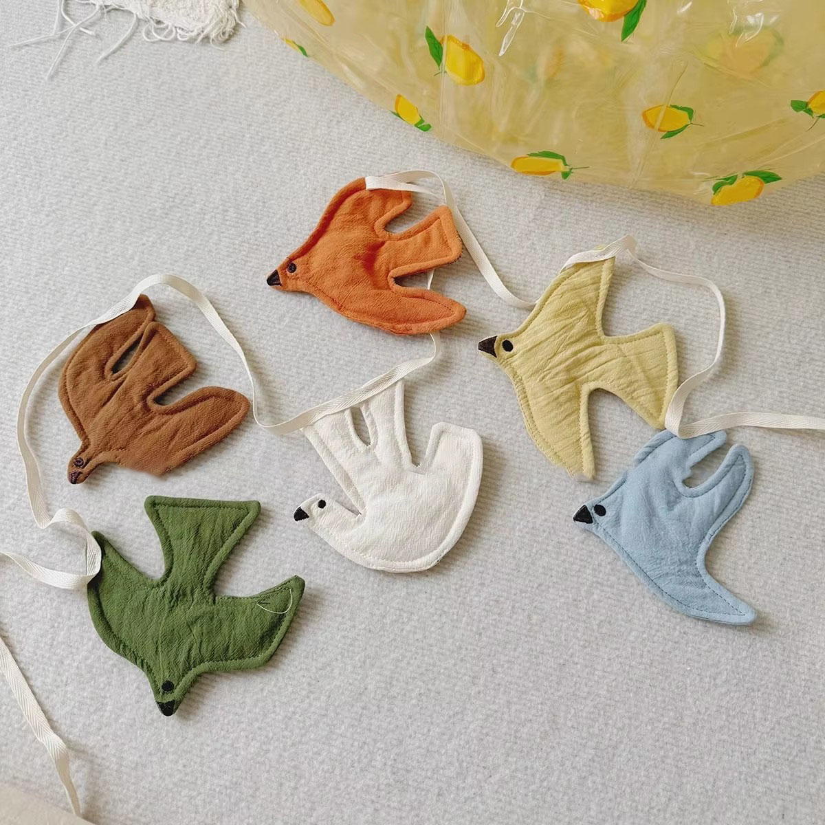Baby Nursery Garland - Kids Room Nursery Fabric Bunting Bird