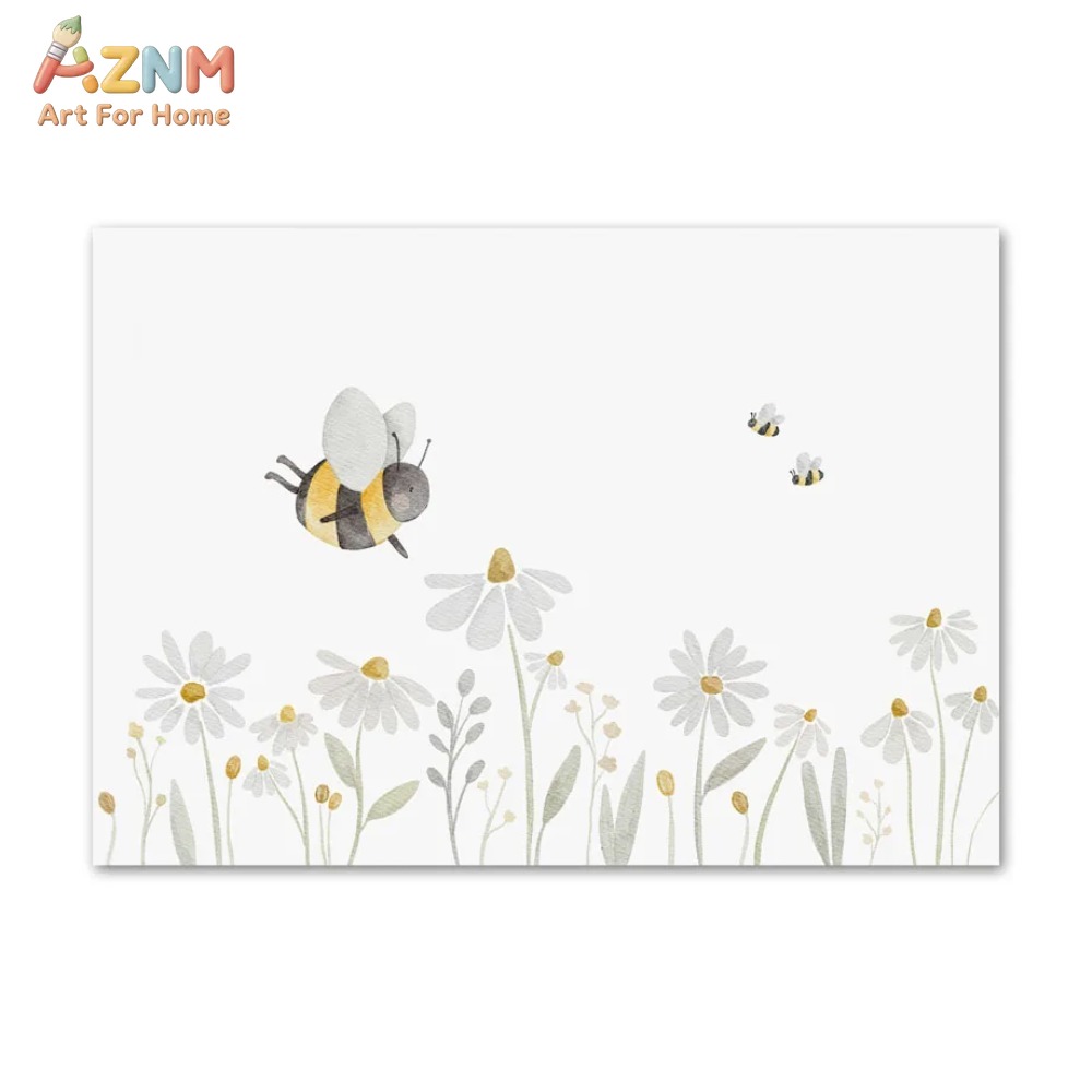 AZNM Watercolor Bear Fox Anima - Baby Nursery Art ulasan dan harga