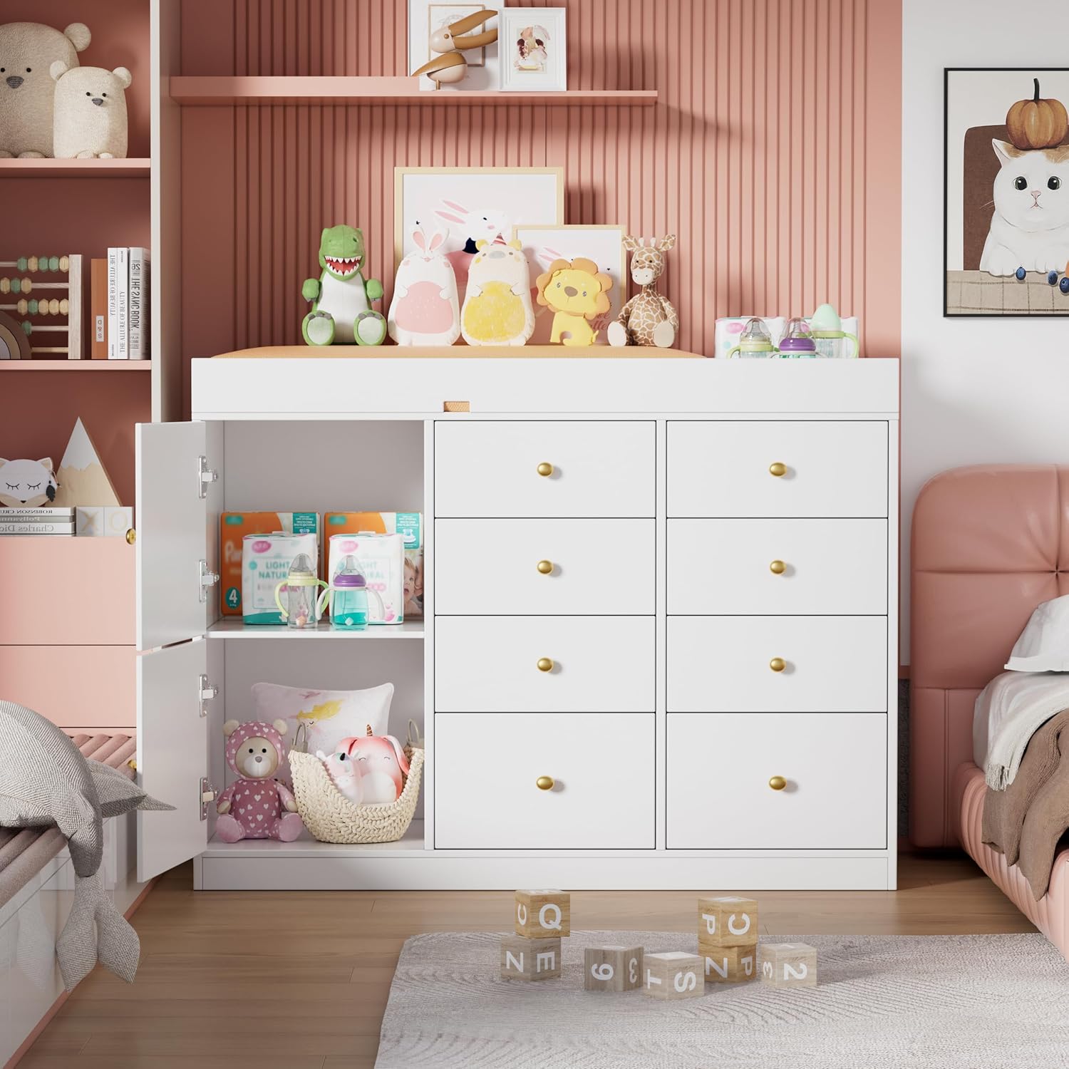 Changing Table Dresser, Baby C - Baby Nursery Drawers ulasan dan harga