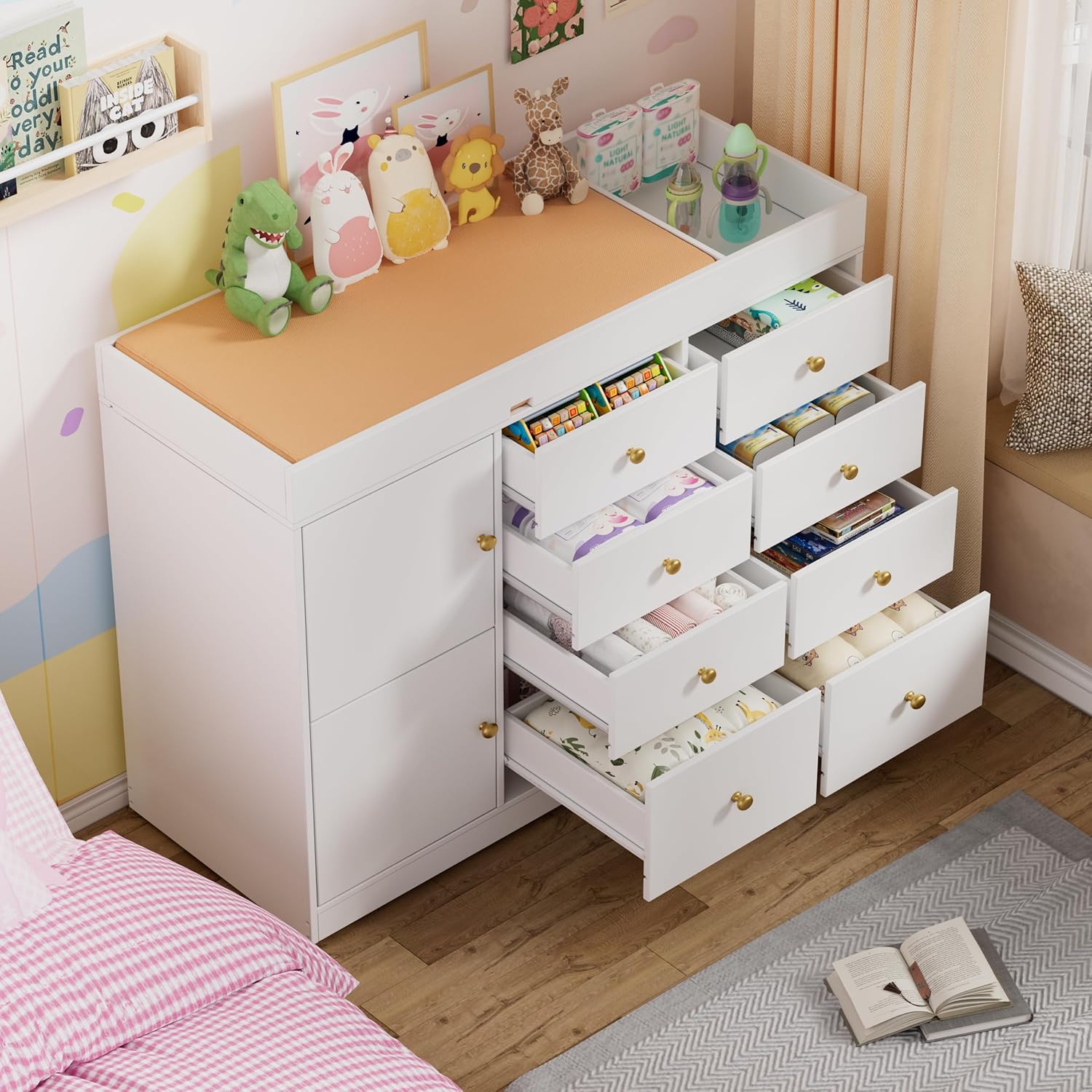 Changing Table Dresser, Baby C - Baby Nursery Drawers ulasan dan harga