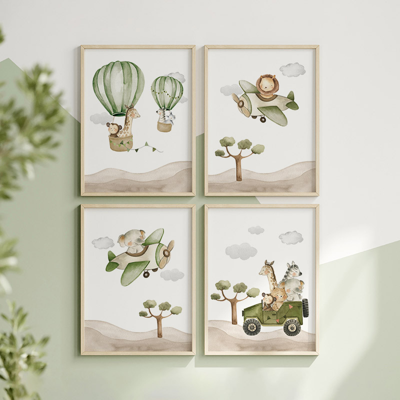 1pc frameless,Hot Air Balloon  - Baby Nursery Elephant ulasan dan harga