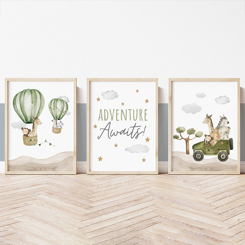 1pc frameless,Hot Air Balloon  - Baby Nursery Elephant ulasan dan harga