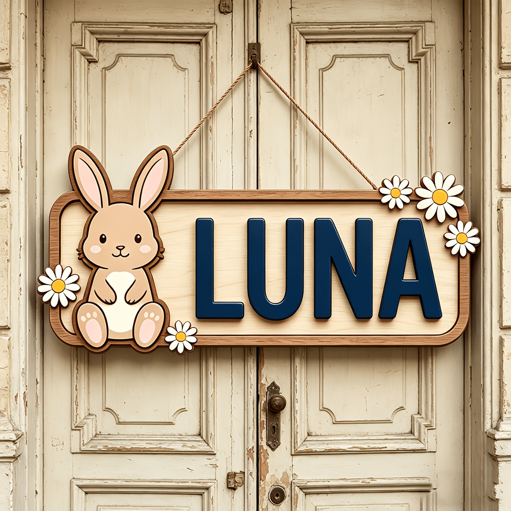 Customizable Bunny & Daisy Woo - Baby Nursery Accent Wall ulasan dan harga