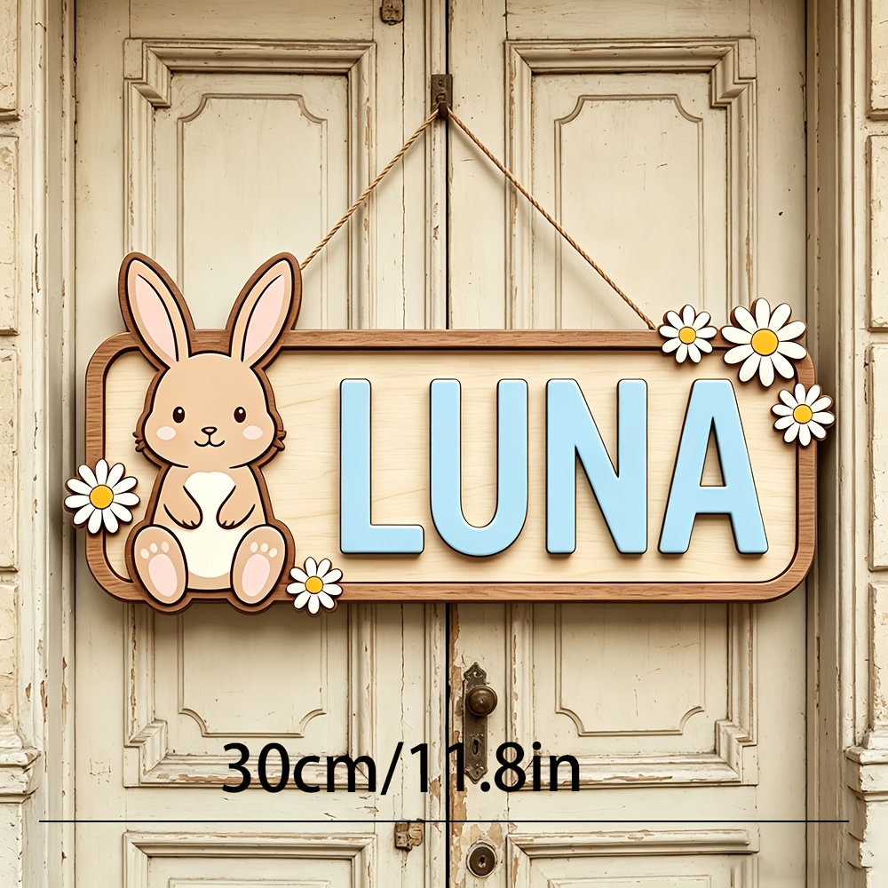 Customizable Bunny & Daisy Woo - Baby Nursery Accent Wall ulasan dan harga