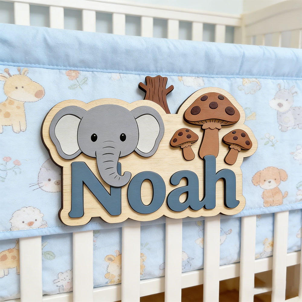 Customizable Cartoon Elephant  - Baby Nursery Themes Boy ulasan dan harga
