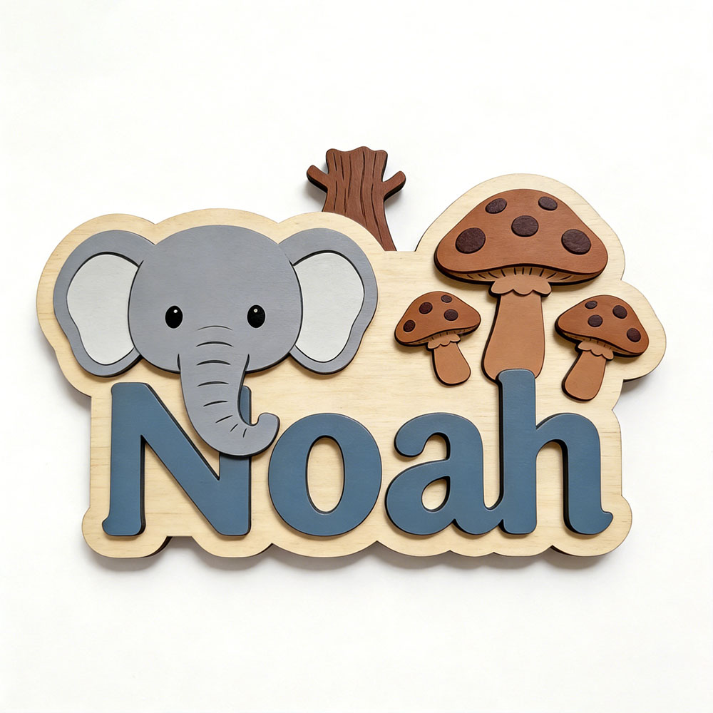 Customizable Cartoon Elephant  - Baby Nursery Themes Boy ulasan dan harga