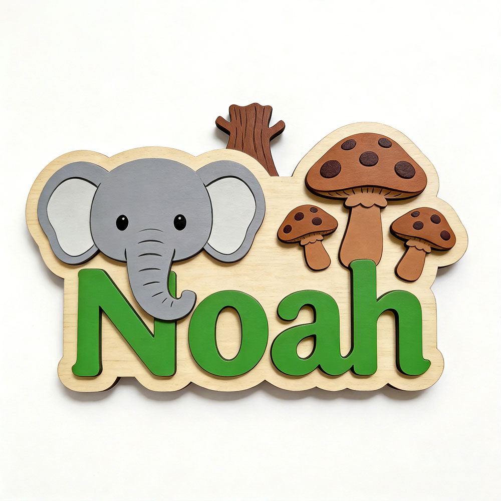 Customizable Cartoon Elephant  - Baby Nursery Themes Boy ulasan dan harga
