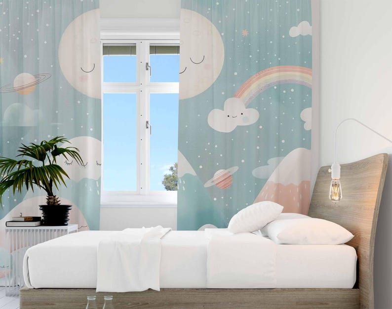 Mountain Rainbow Baby Nursery  - Baby Nursery Curtains ulasan dan harga
