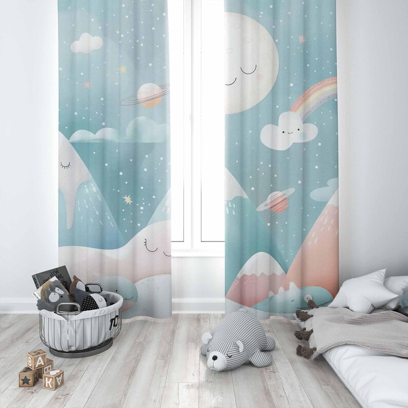Mountain Rainbow Baby Nursery  - Baby Nursery Curtains ulasan dan harga
