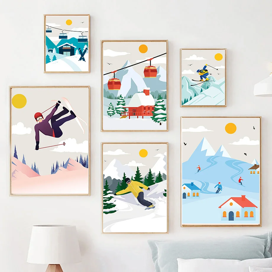 Minimalist Snow Mountain Canva - Baby Nursery Themes Boy ulasan dan harga