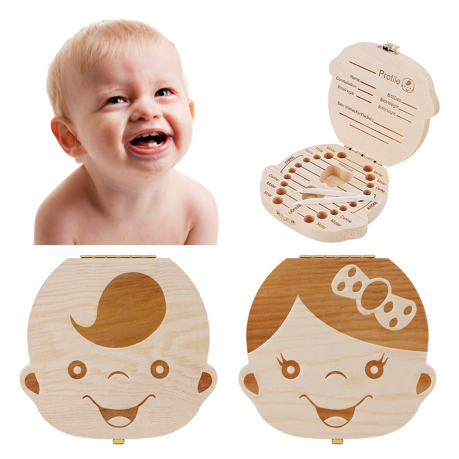 1PCS New Design Pine Wooden Ba - Baby Keepsake Box ulasan dan harga