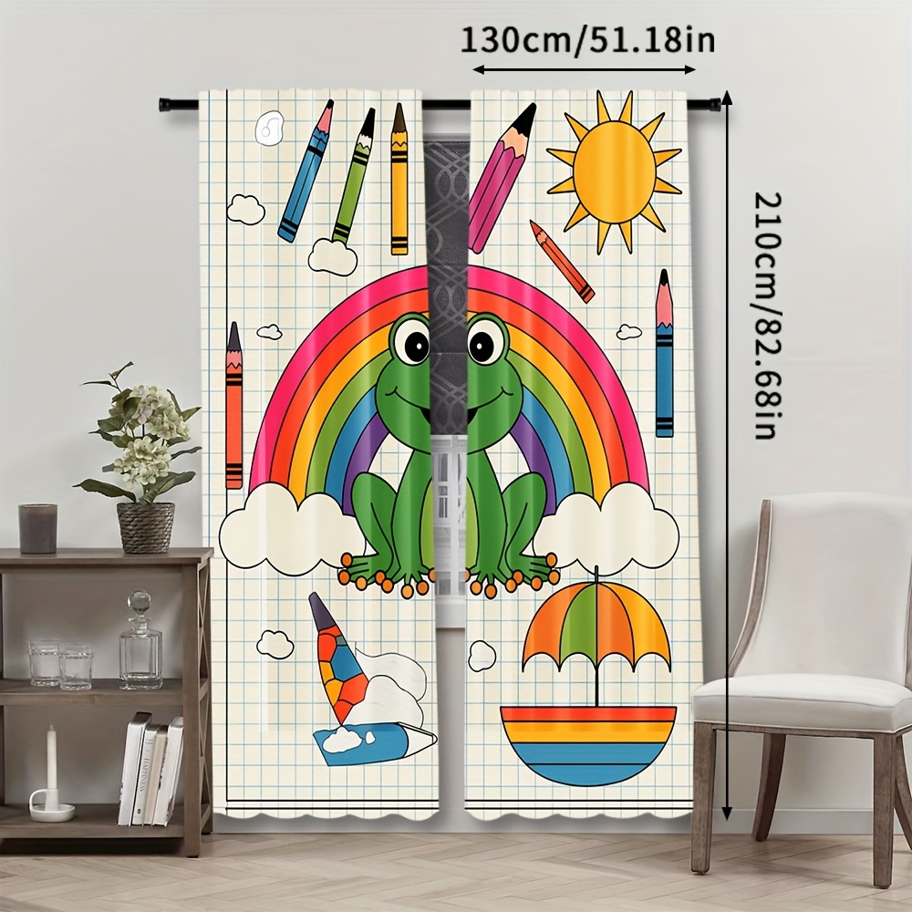 Cute Rainbow Frog Curtain Wind - Baby Nursery Themes Boy ulasan dan harga