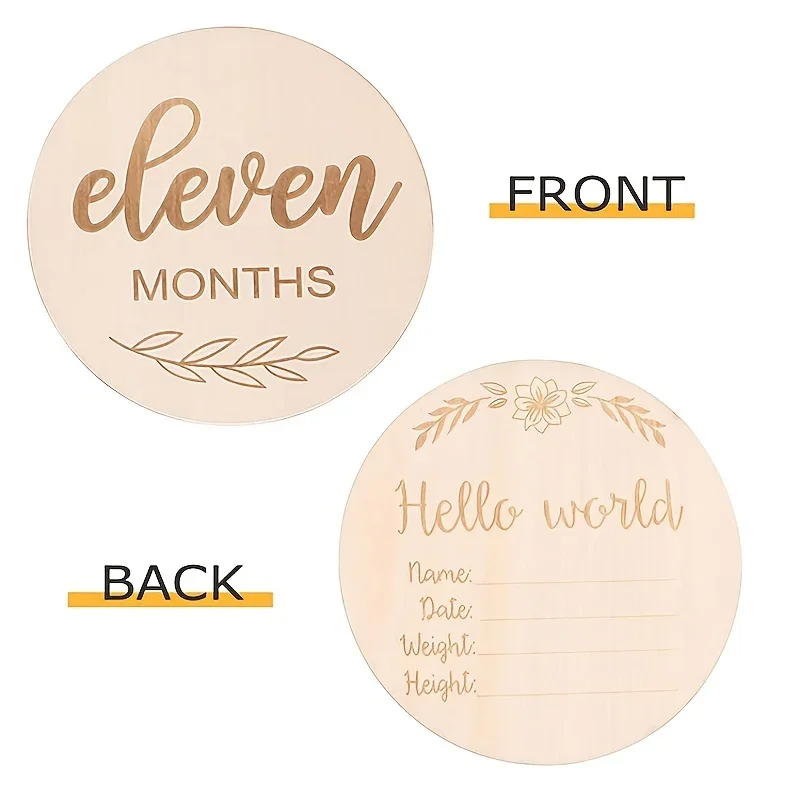 12pcs/set Wood Chip Month Souv - Milestone Card Set ulasan dan harga