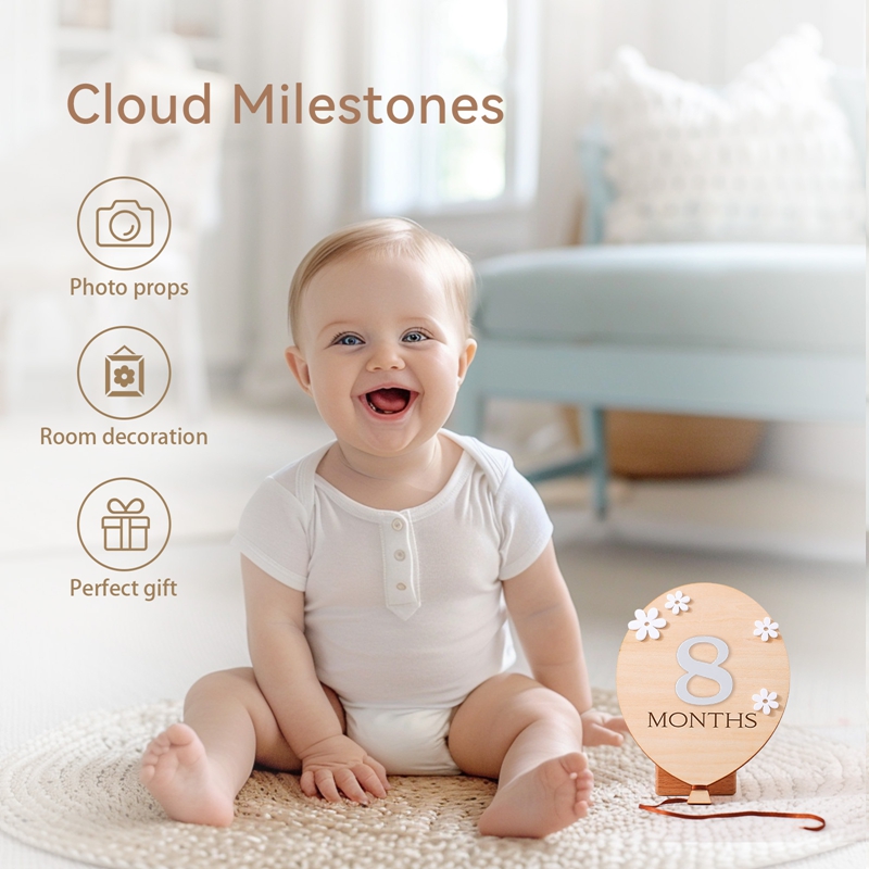 Wooden Milestone Board Flower  - Milestone Card Set ulasan dan harga