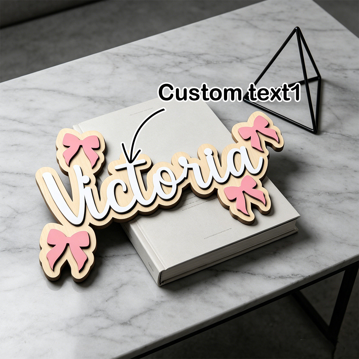 Personalized Bow Accent Wooden - Baby Nursery Accent Wall ulasan dan harga