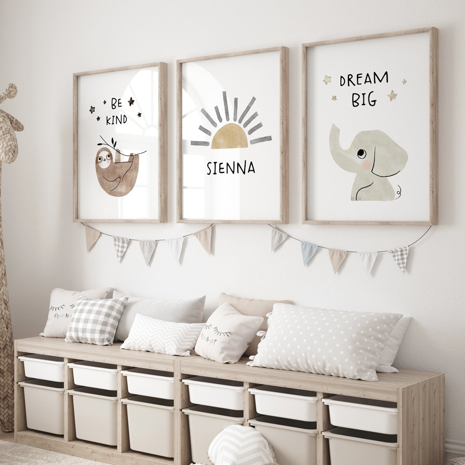 Elephant Sloth Sunlight Canvas - Baby Nursery Elephant ulasan dan harga