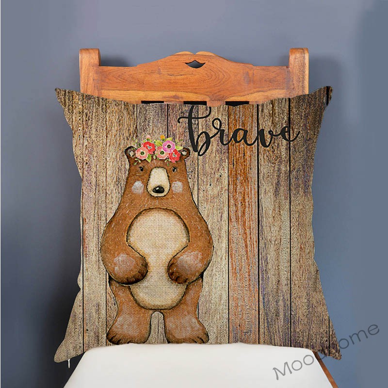 Cute Woodland Animals Wood Tex - Baby Nursery Cushion ulasan dan harga