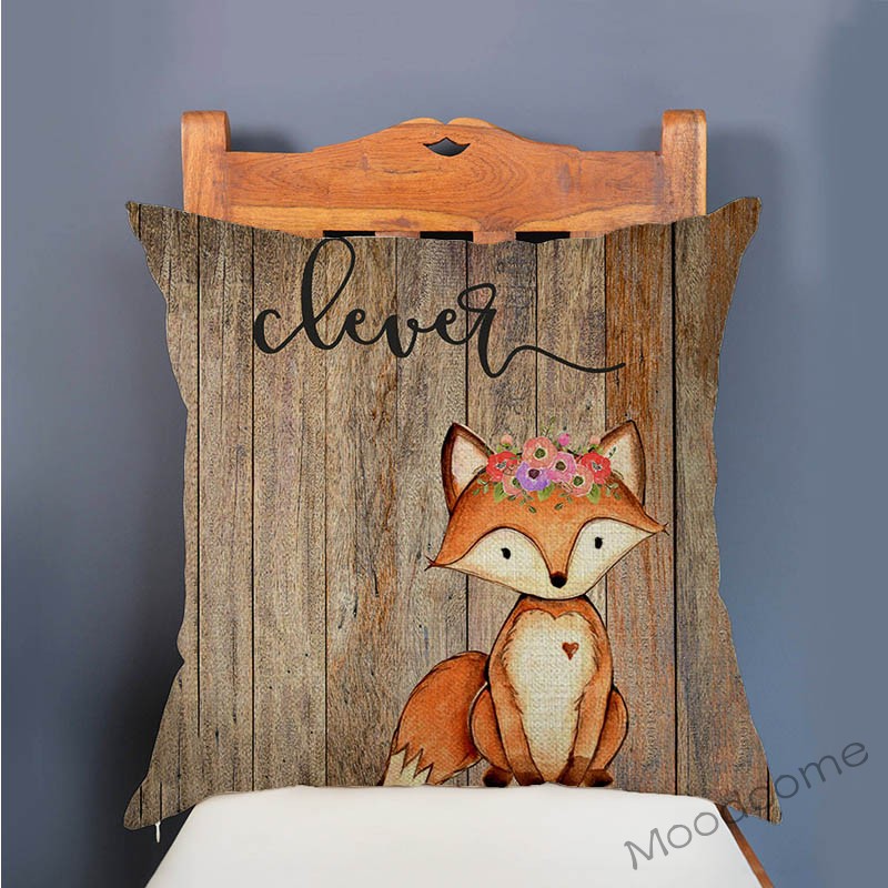 Cute Woodland Animals Wood Tex - Baby Nursery Cushion ulasan dan harga