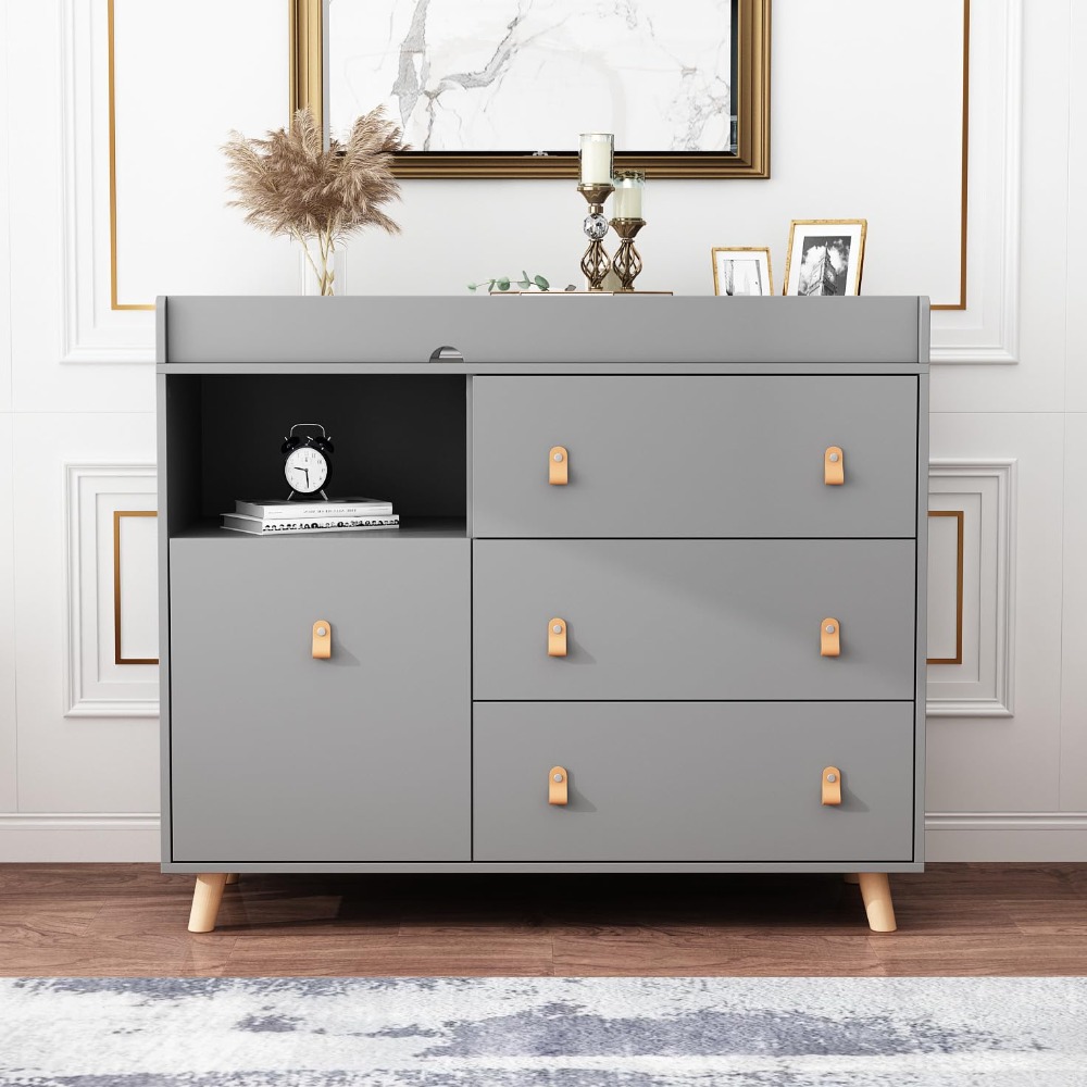 Baby Dresser Changing Table, T - Baby Nursery Shelves ulasan dan harga