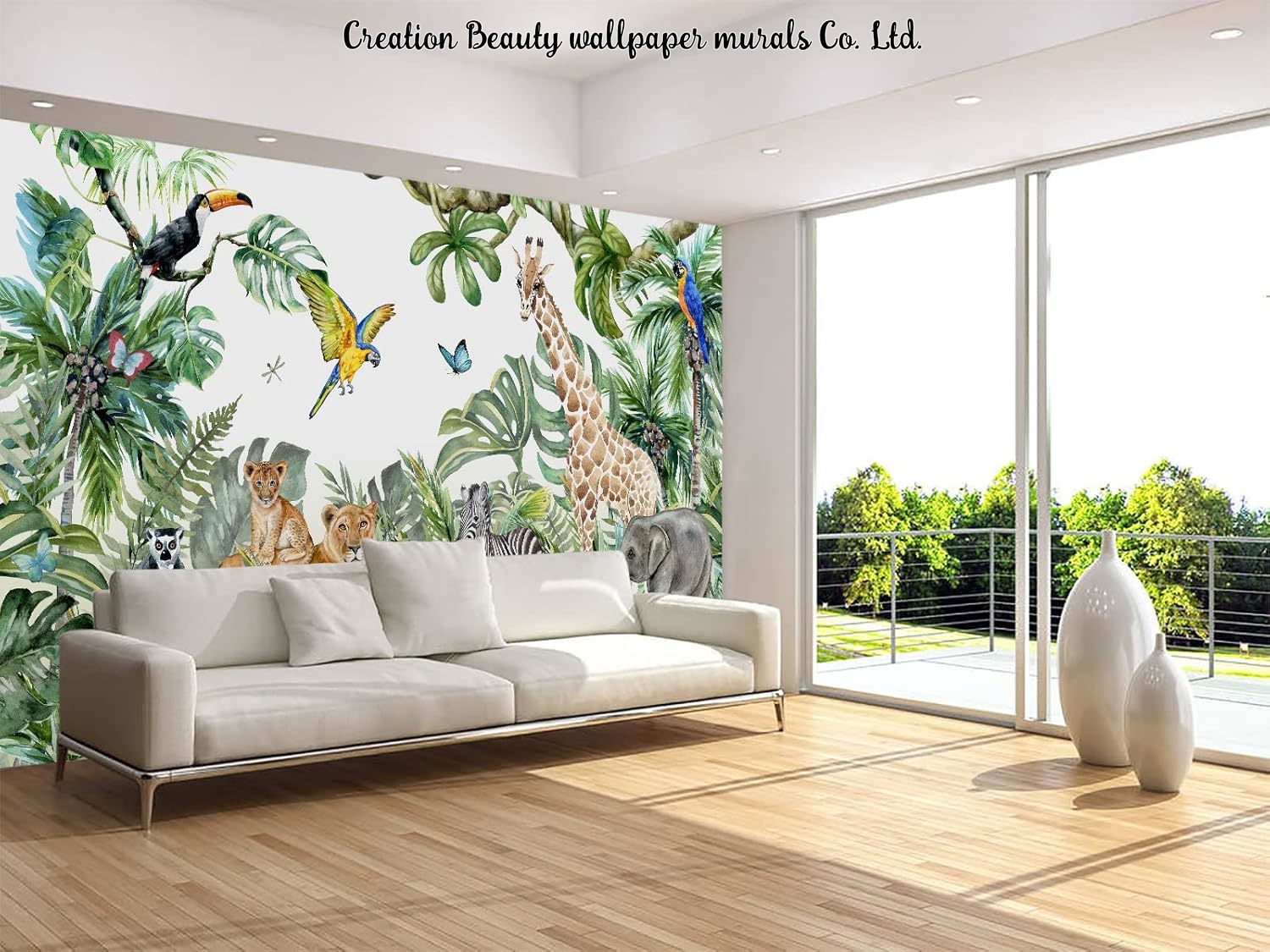 Watercolor Animals Jungle Wall - Baby Nursery Water ulasan dan harga