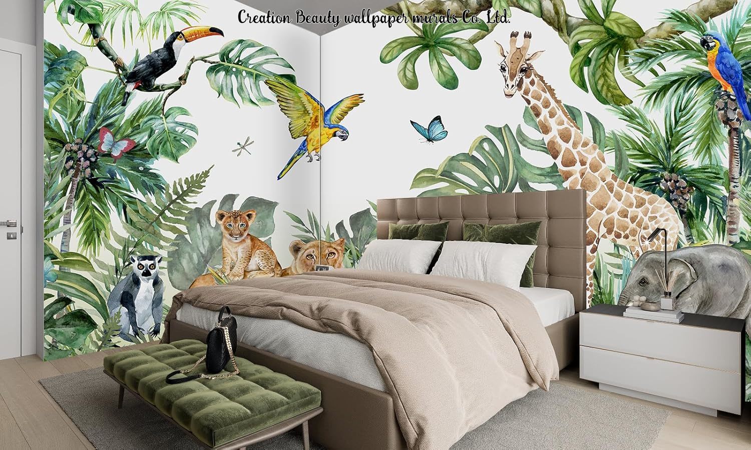 Watercolor Animals Jungle Wall - Baby Nursery Water ulasan dan harga
