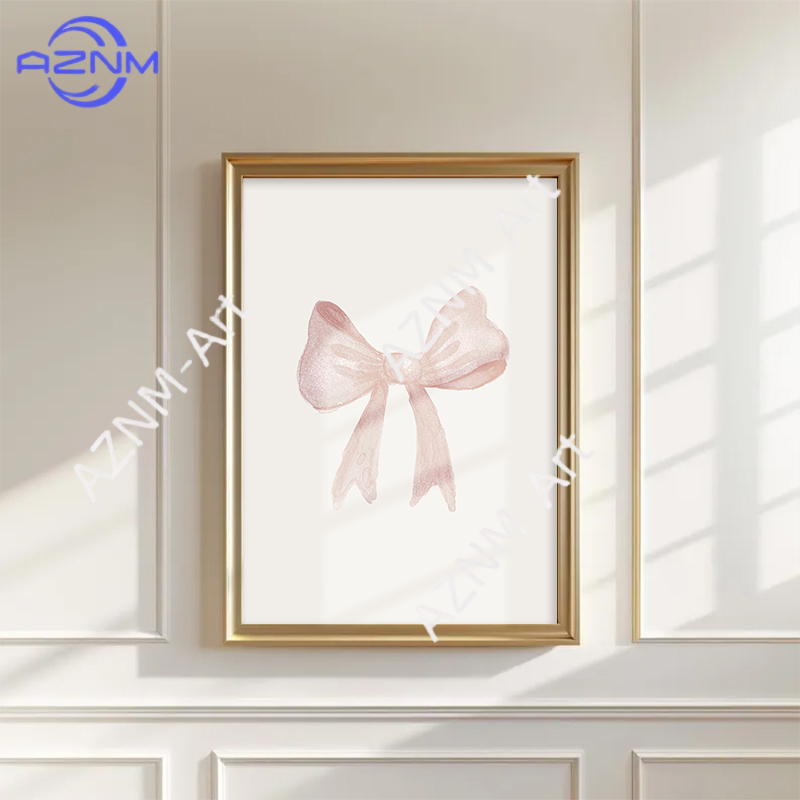 Pink Boho Bow Field Garden Can - Baby Nursery Wall Art ulasan dan harga