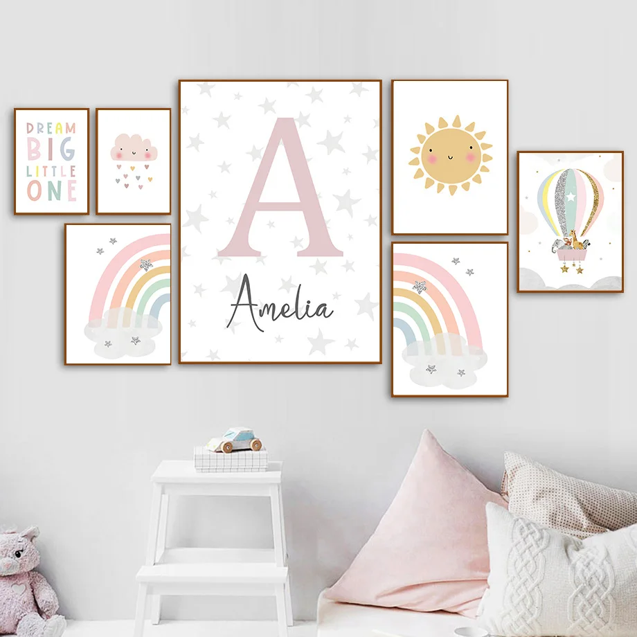 Giraffe Elephant Hot Balloon S - Baby Nursery Wall Art ulasan dan harga