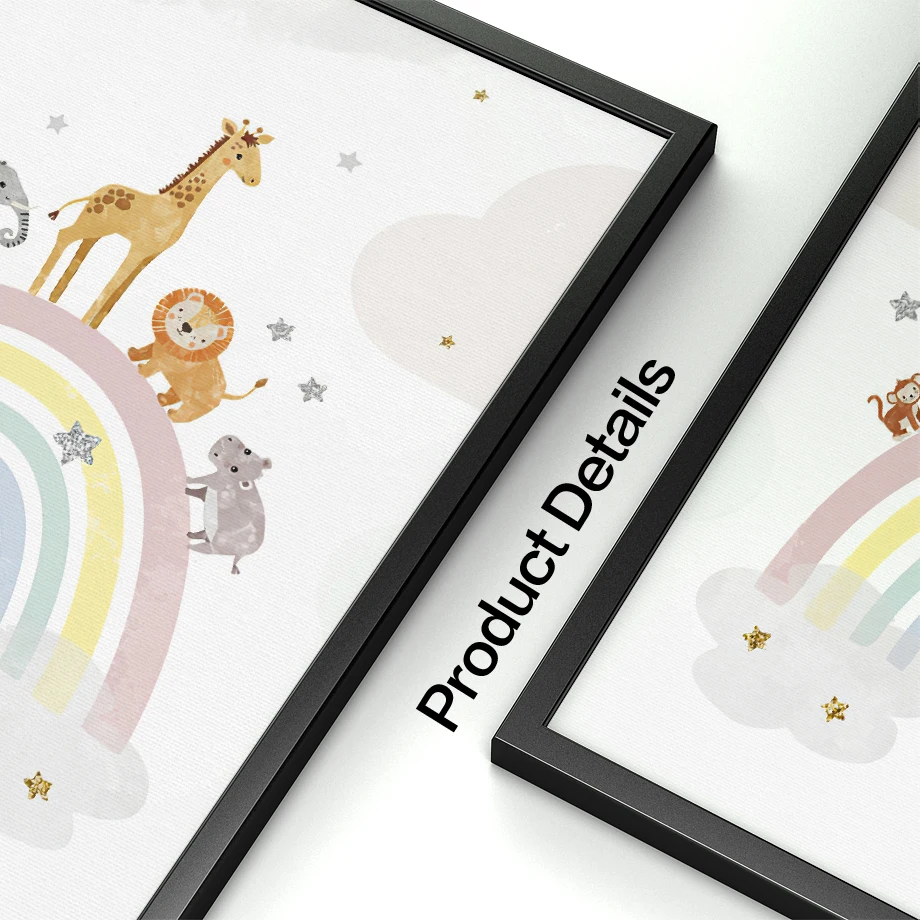 Giraffe Elephant Hot Balloon S - Baby Nursery Wall Art ulasan dan harga