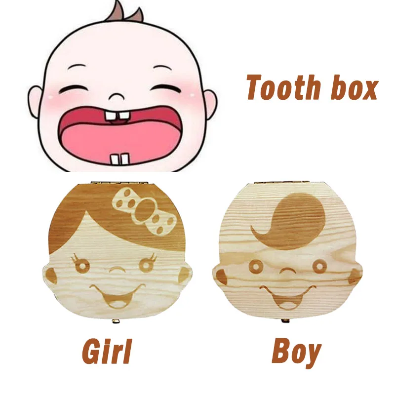 Baby Tooth Box Wooden Kids Mil - Baby Keepsake Box ulasan dan harga