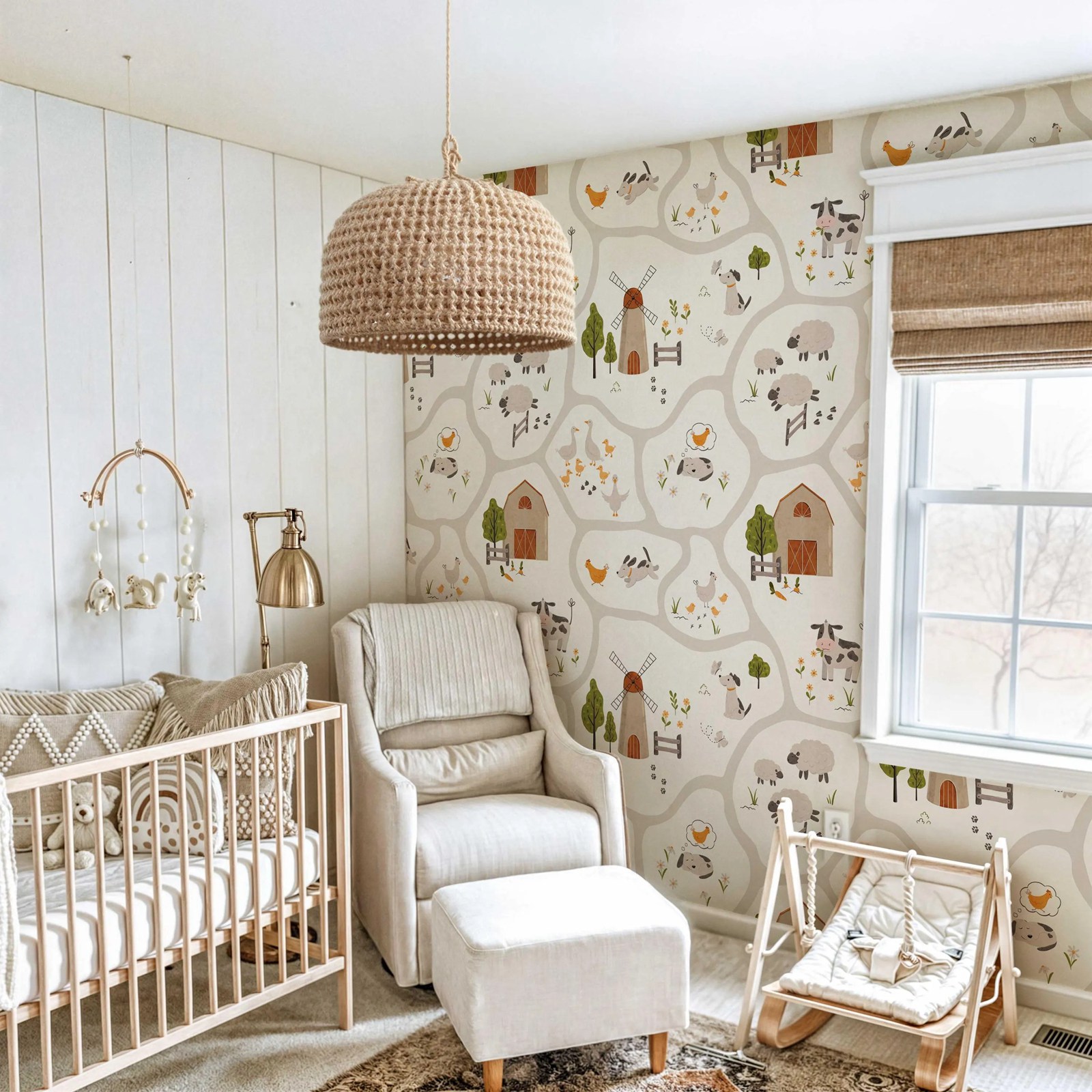 Cute Farm Animals Kids Wallpap - Baby Nursery Water ulasan dan harga