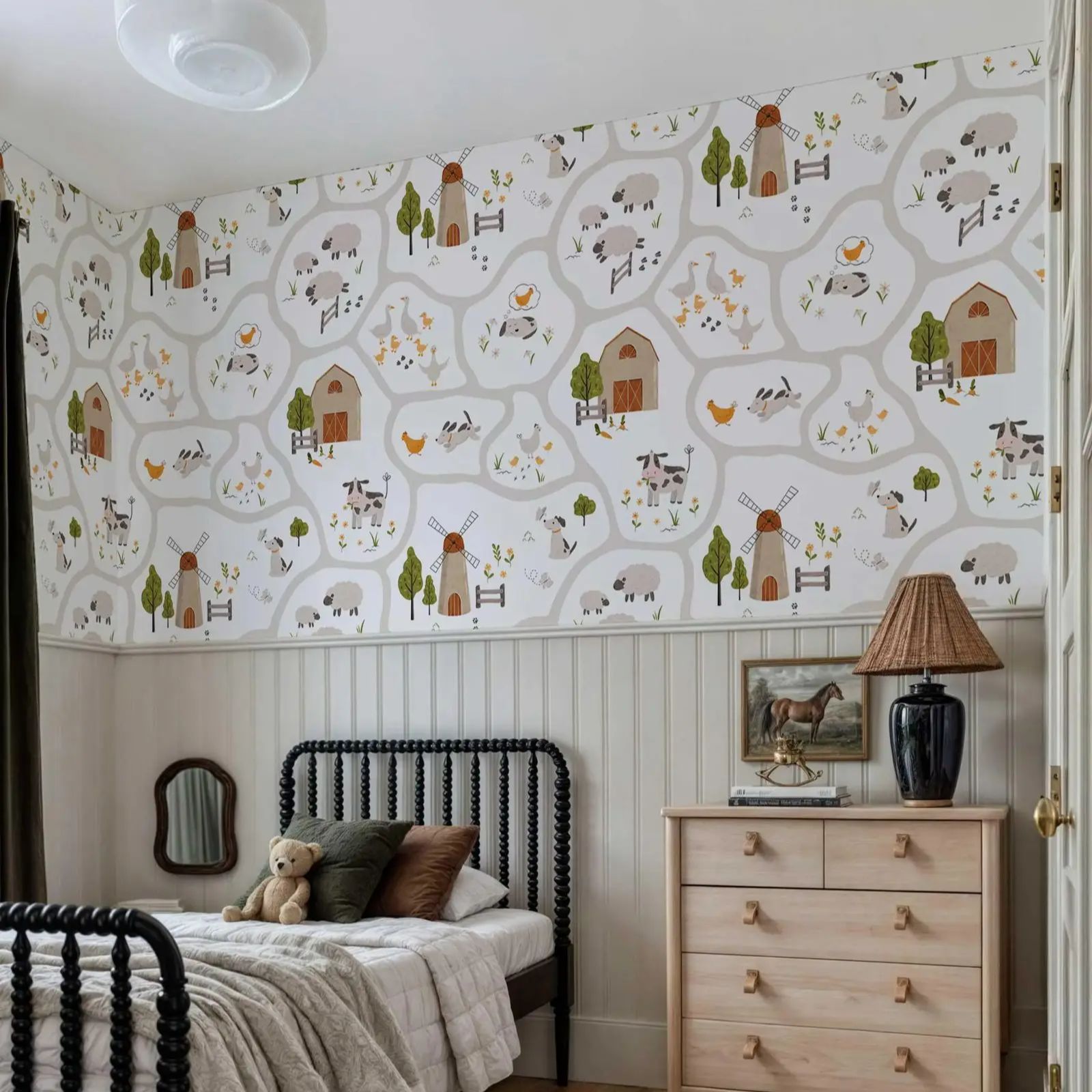 Cute Farm Animals Kids Wallpap - Baby Nursery Water ulasan dan harga