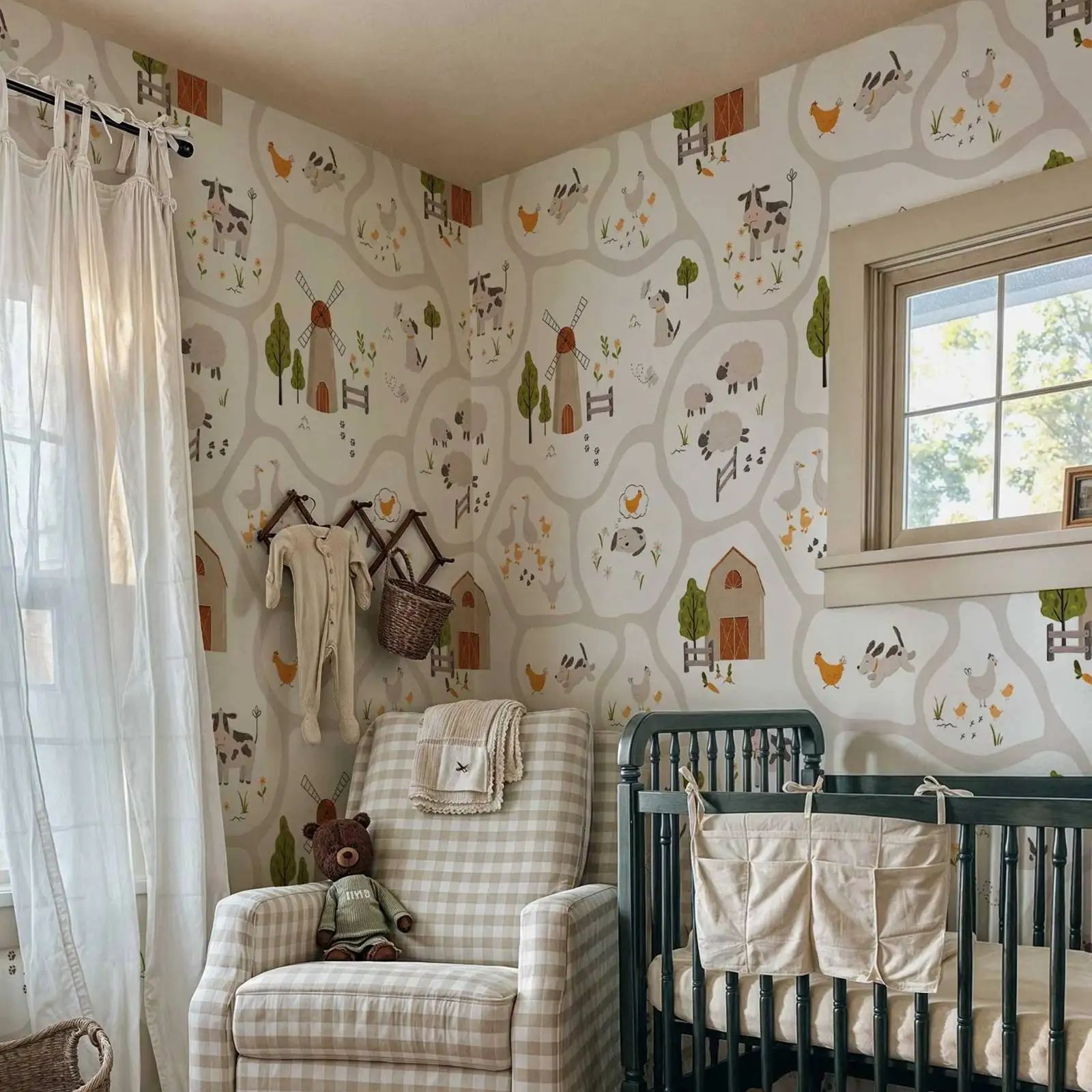 Cute Farm Animals Kids Wallpap - Baby Nursery Water ulasan dan harga