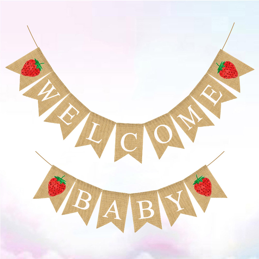 Baby Shower Linen Banner Straw - Baby Nursery Garland ulasan dan harga