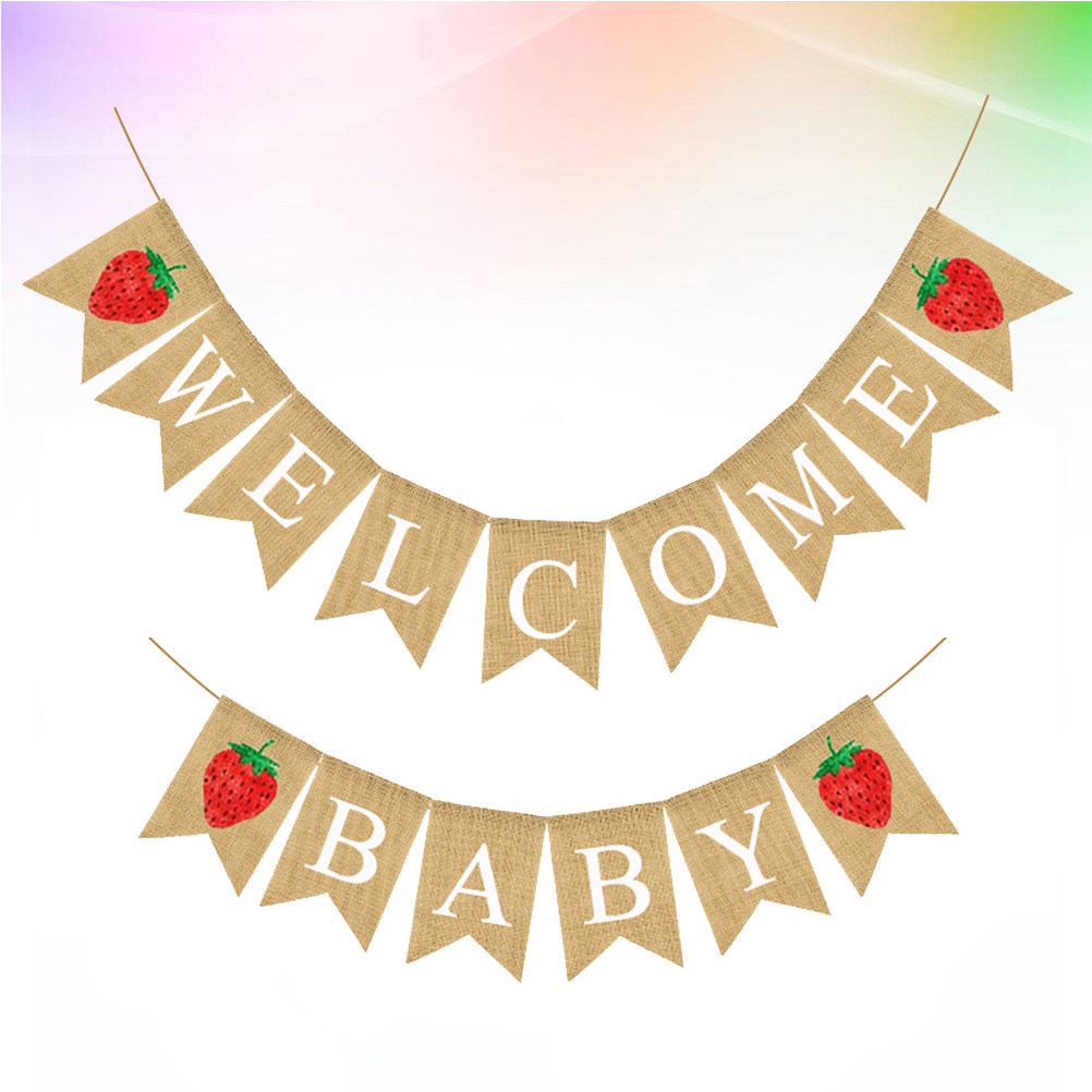 Baby Shower Linen Banner Straw - Baby Nursery Garland ulasan dan harga