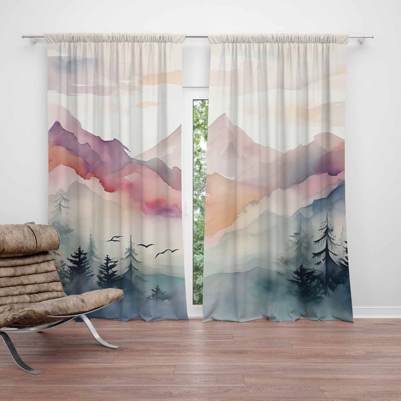 Mountain Forest Nursery Curtai - Baby Nursery Curtains ulasan dan harga
