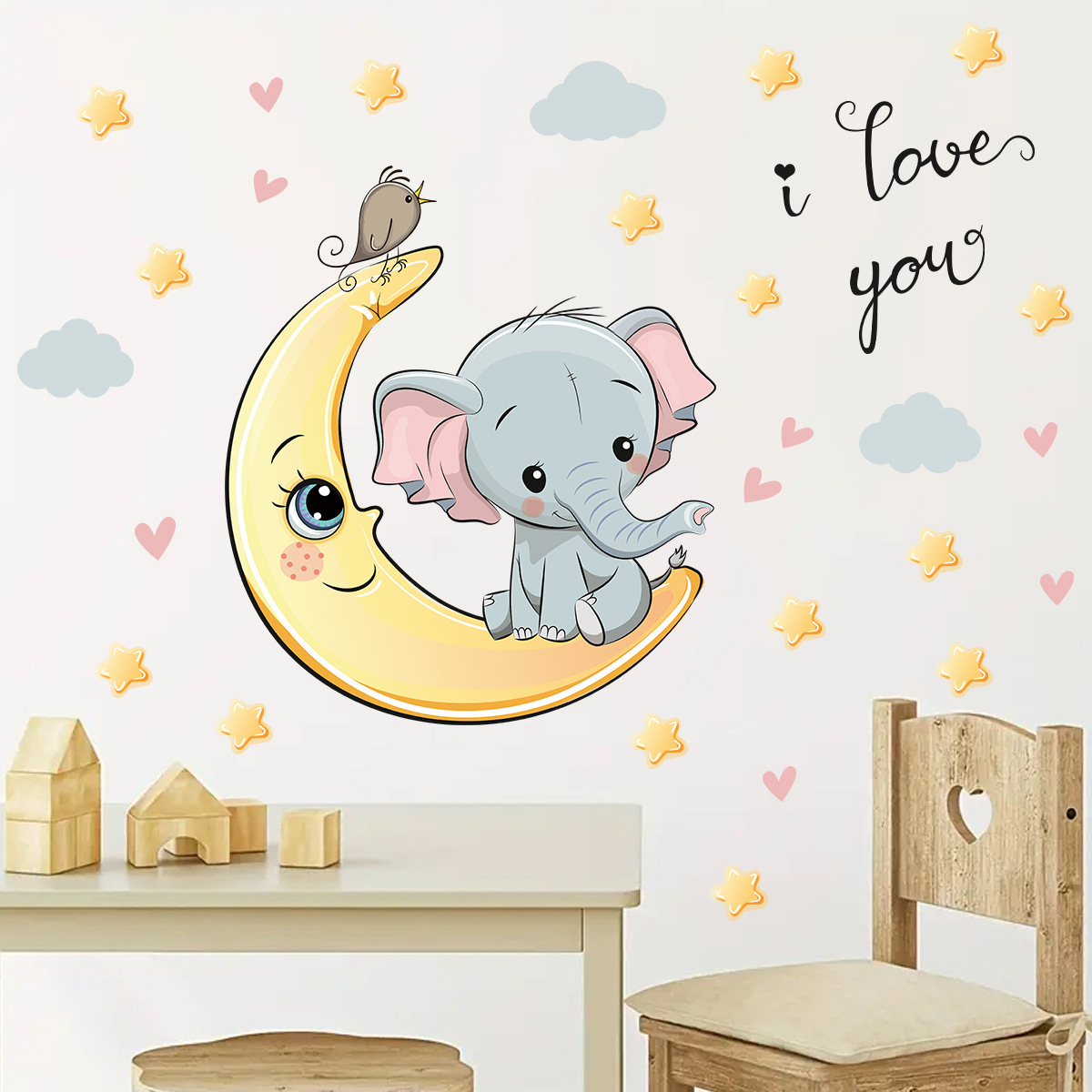 Cartoon Moon Good Night Elepha - Baby Nursery Elephant ulasan dan harga