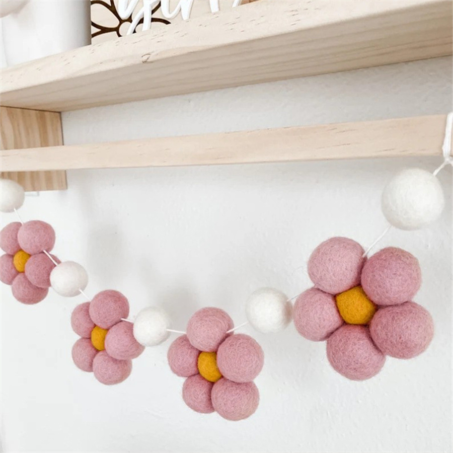 Handmade Felt Daisy Garland Bo - Baby Nursery Garland ulasan dan harga